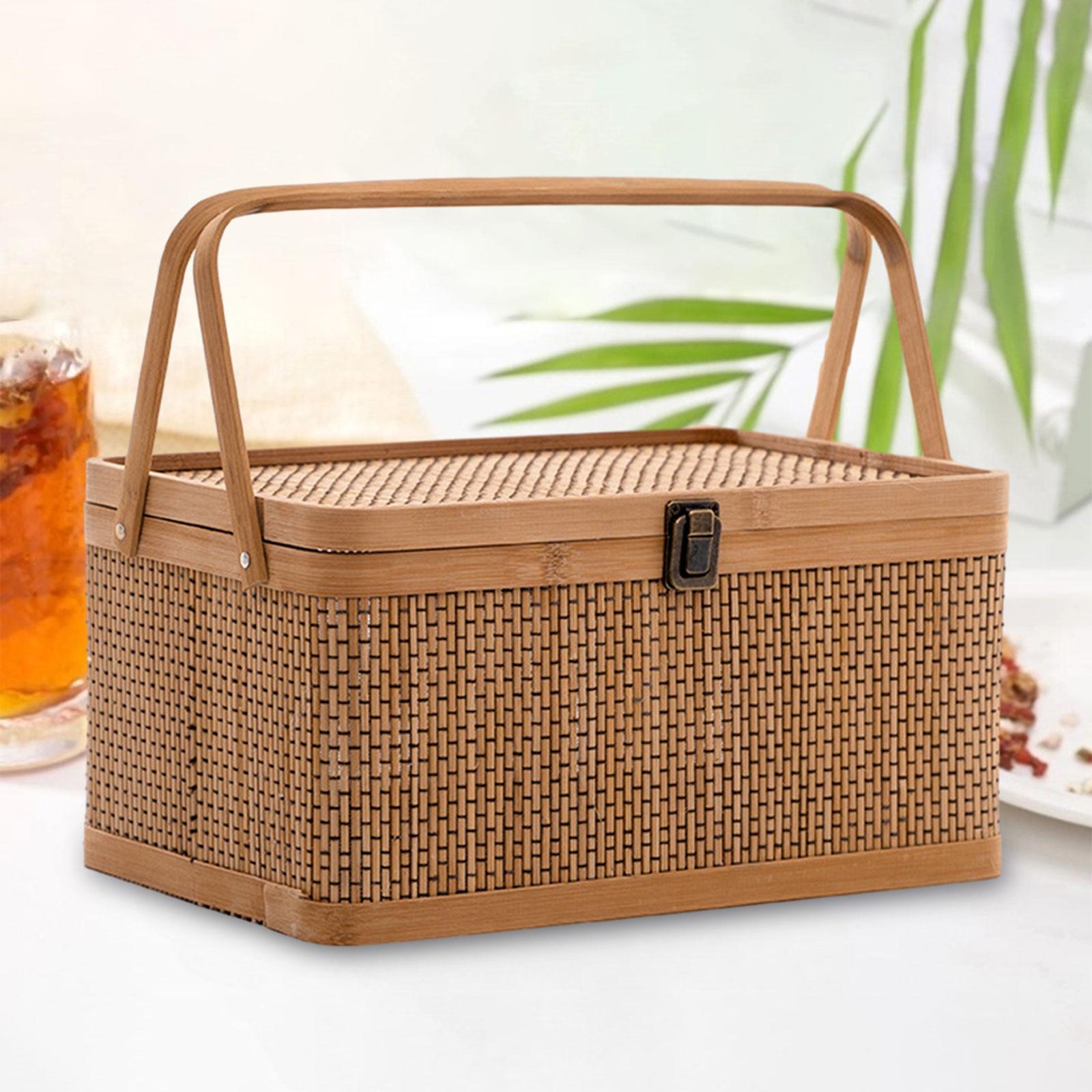 Snacks Food Hamper Basket - Keranjang Piknik Bambu Buatan Tangan dengan