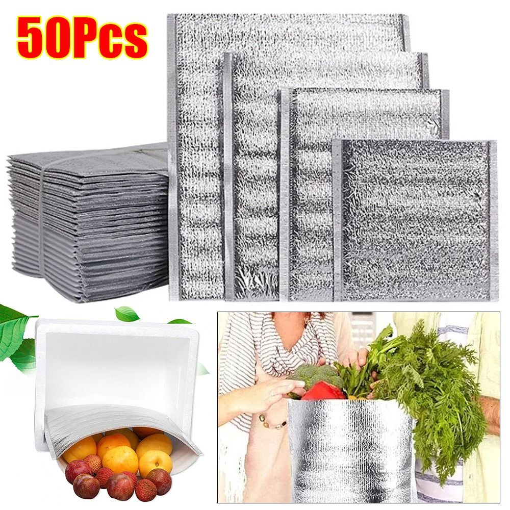 Food Snacks Delivery - 50 Buah/Pak Tas Aluminium Foil Lipat