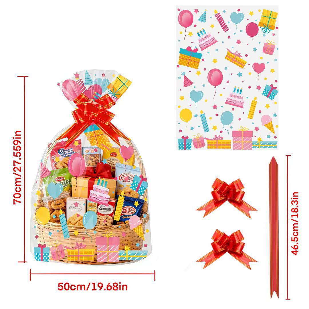 Snacks Food Hamper Basket - 20pcs Tas Keranjang Hadiah OPP Transparan