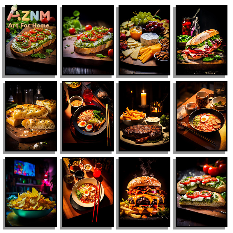 Food Platter Snacks - AZNM Poster Kanvas Makanan Gourmet Seni
