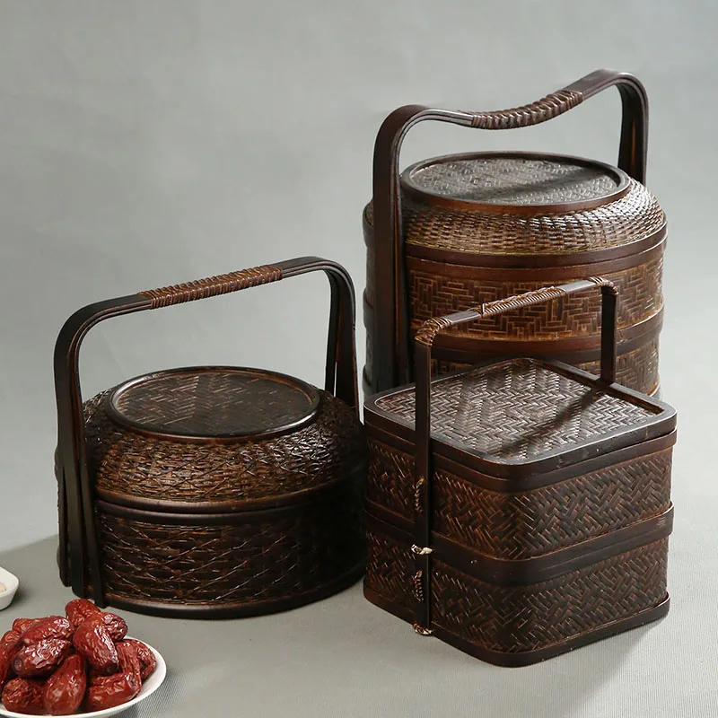 Keranjang Piknik Bambu dengan  - Snacks Food Hamper Basket ulasan dan harga