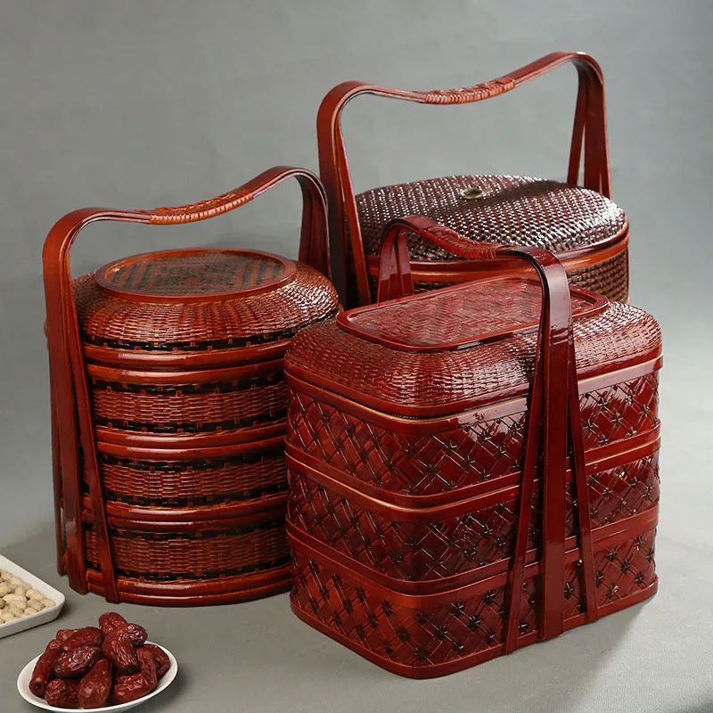 Keranjang Piknik Bambu dengan  - Snacks Food Hamper Basket ulasan dan harga