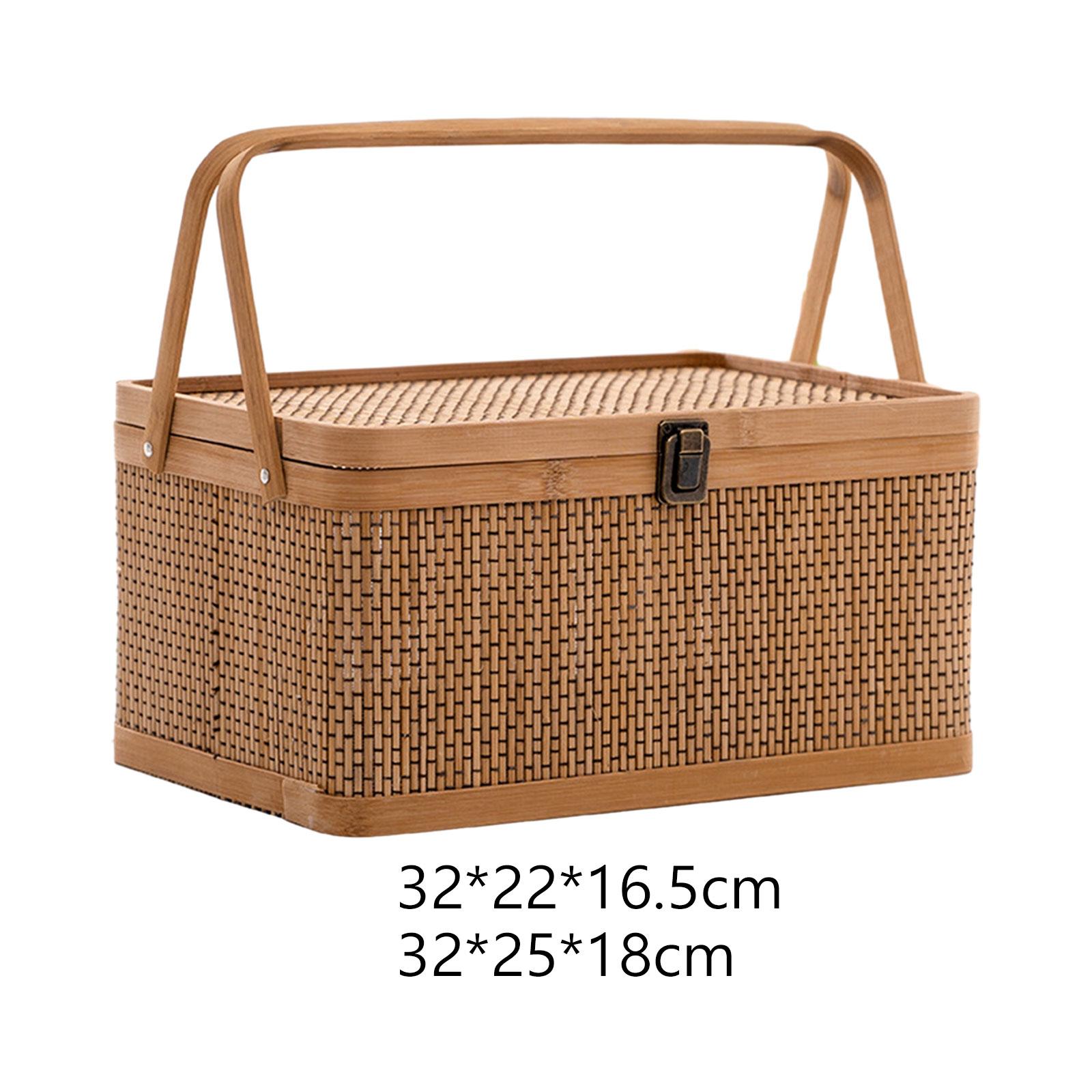 Keranjang Piknik Bambu Buatan  - Snacks Food Hamper Basket ulasan dan harga
