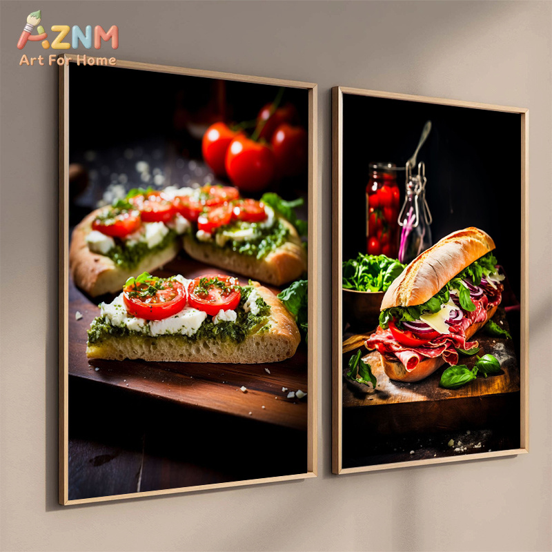 AZNM Poster Kanvas Makanan Gou - Food Platter Snacks ulasan dan harga